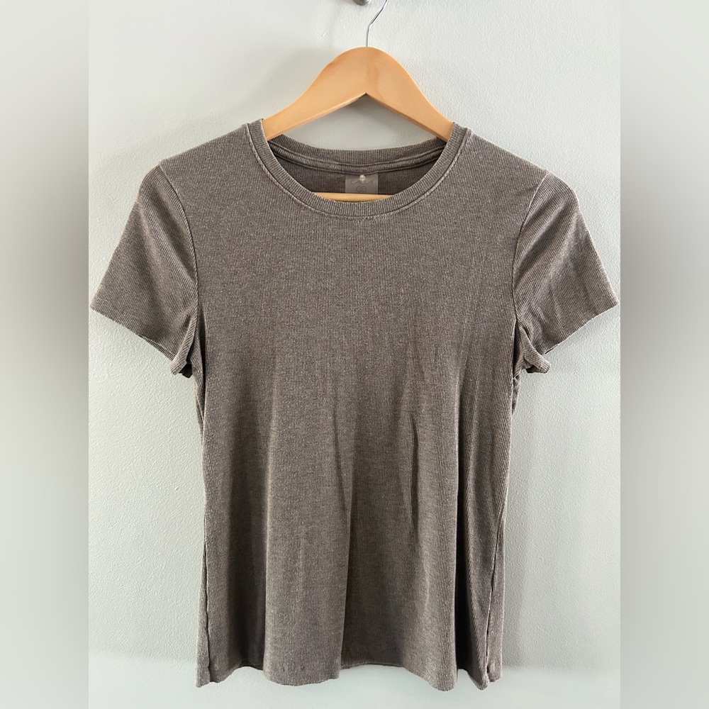 Light Brown Ribbed Top